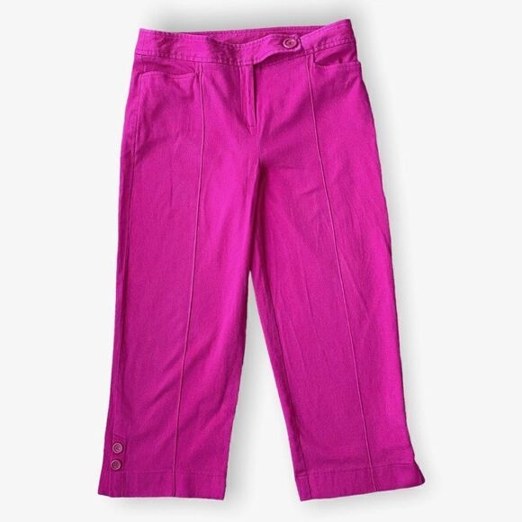 Marisa Christina Vintage Barbie Core Pink Cotton High Waist Cropped Pants SZ 10 - Picture 1 of 9